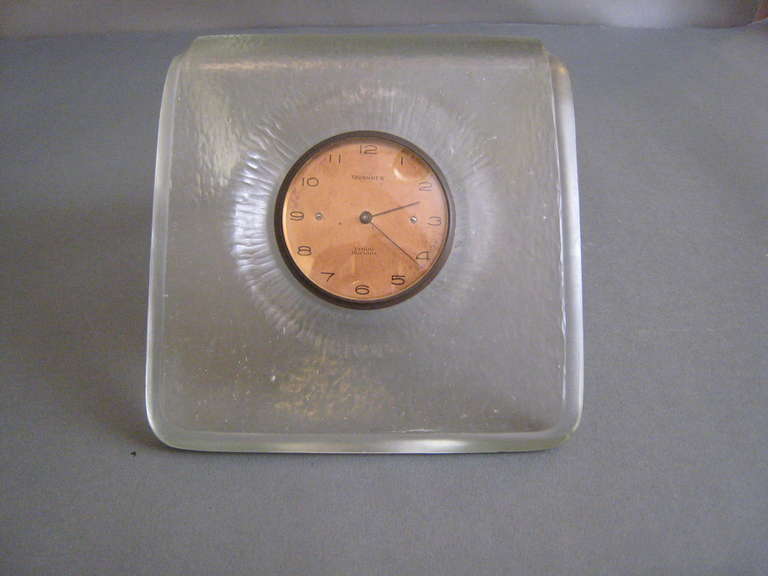 Art Deco Carlo Scarpa for Venini Murano Glass Table Clock