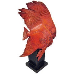 "Red Fish" Beautiful Art Deco Ceramic by Guido Cacciapuoti, 1932