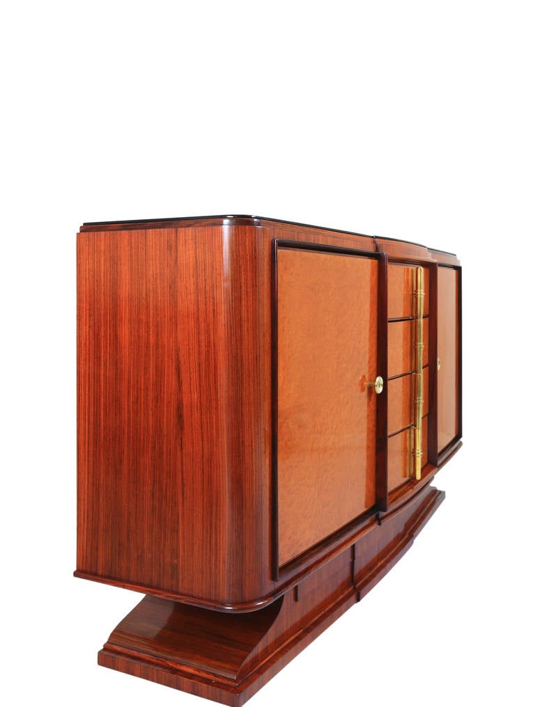 Beautiful Italian 1930s Exotic Wood and Maples Burl Sideboard