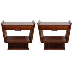 Pair of walnut 1940
s side tables or night stand.