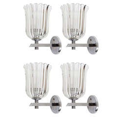 Four Murano Glass  1930
s wall sconces.