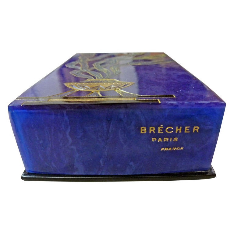 Art Deco Catalin Phenolic Perfume Box, Brécher Paris France