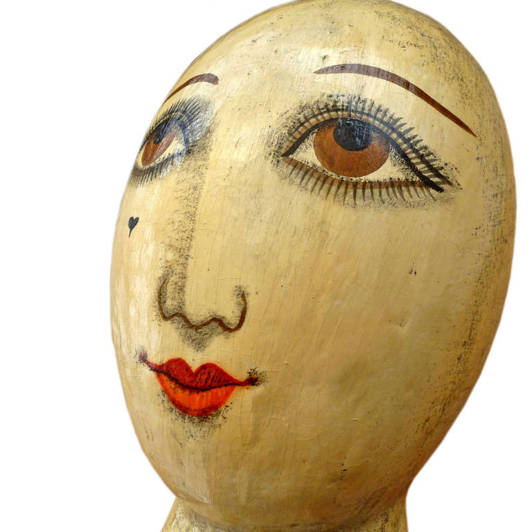 Gemma Taccogna,  Papier Mache Doll Head,  Mexican Craft In Good Condition In Mexico City, D.F.