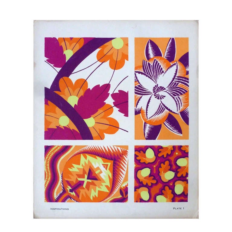 (5) 1928 Pochoir Deco Plates, Inspirations by Andre Durenceau