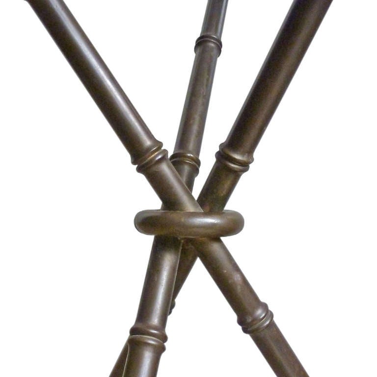 Mid-Century Arturo Pani Brass Faux Bamboo Tripod Side Table