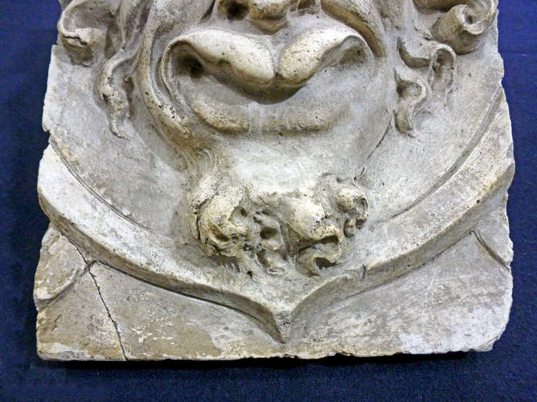 Devil Face Architectural Plaster Fragment In Good Condition In Mexico City, D.F.