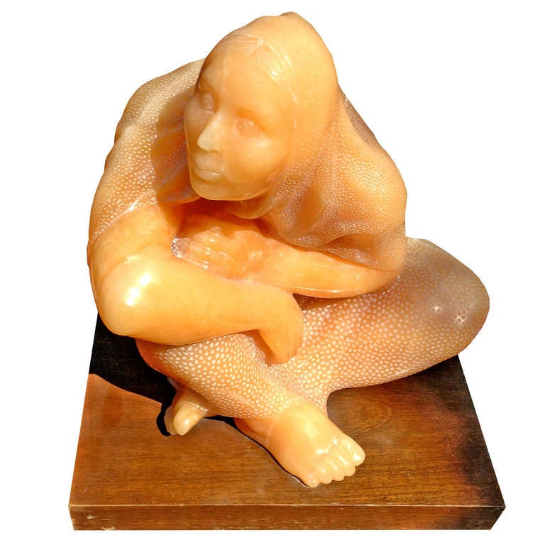 Other Onyx Seated Woman 1980 by Victor Hugo Castaneda For Sale