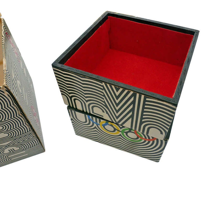 Modern Mexico 1968 Olympic Souvenir Musical Box with Official Fanfare by Lance Wyman