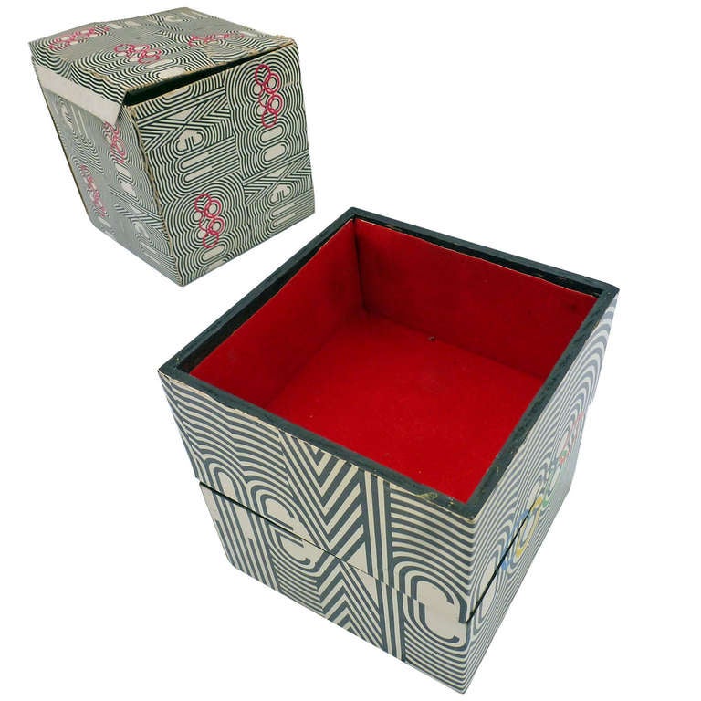 American Mexico 1968 Olympic Souvenir Musical Box with Official Fanfare by Lance Wyman