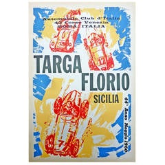 Vintage Targa Florio Sicilia Sports Car Racing Poster, 1960