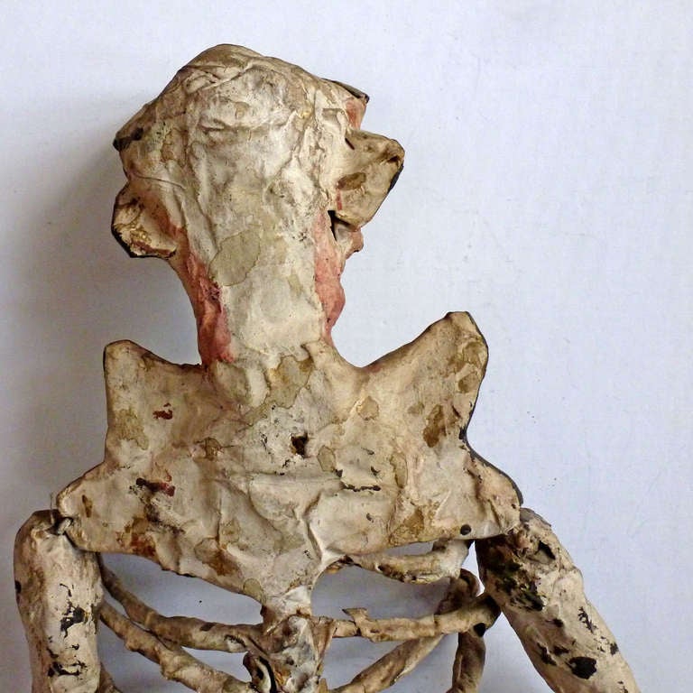 Mexican Papier Mache, Vintage Skeleton Sculpture , Folk Art 2
