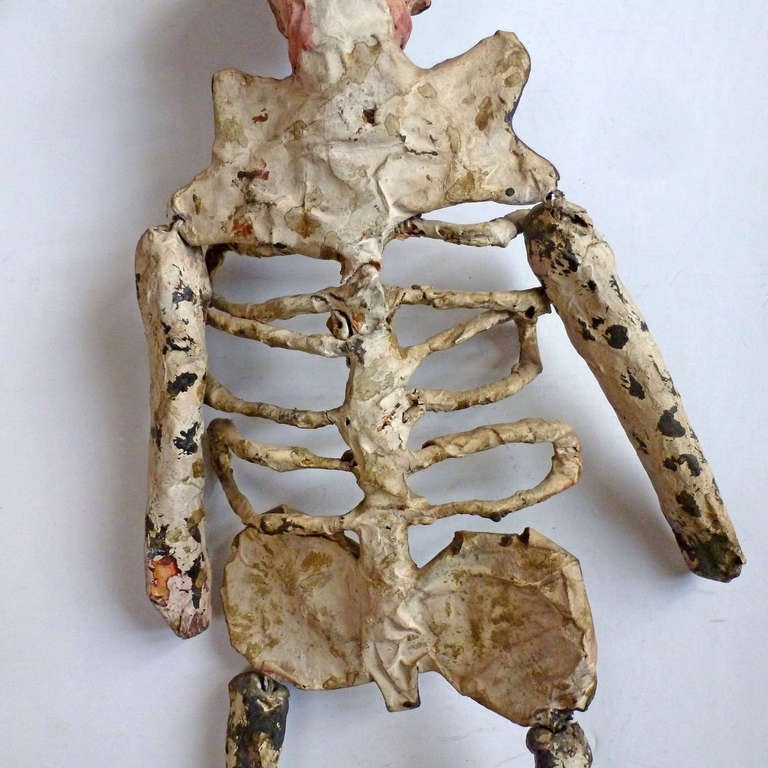 Mexican Papier Mache, Vintage Skeleton Sculpture , Folk Art 3