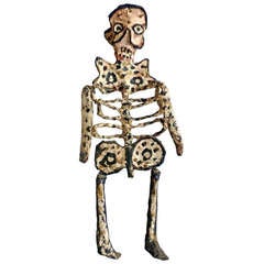 Mexican Papier Mache, Retro Skeleton Sculpture , Folk Art