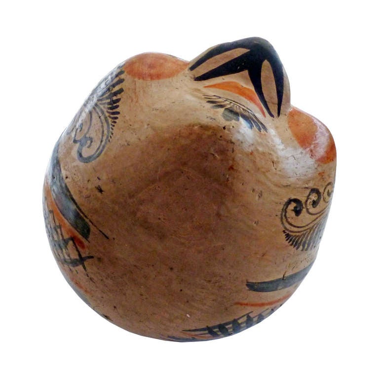 Mexican Pottery Head Bank from Tonala, Mexican Folk Art 2