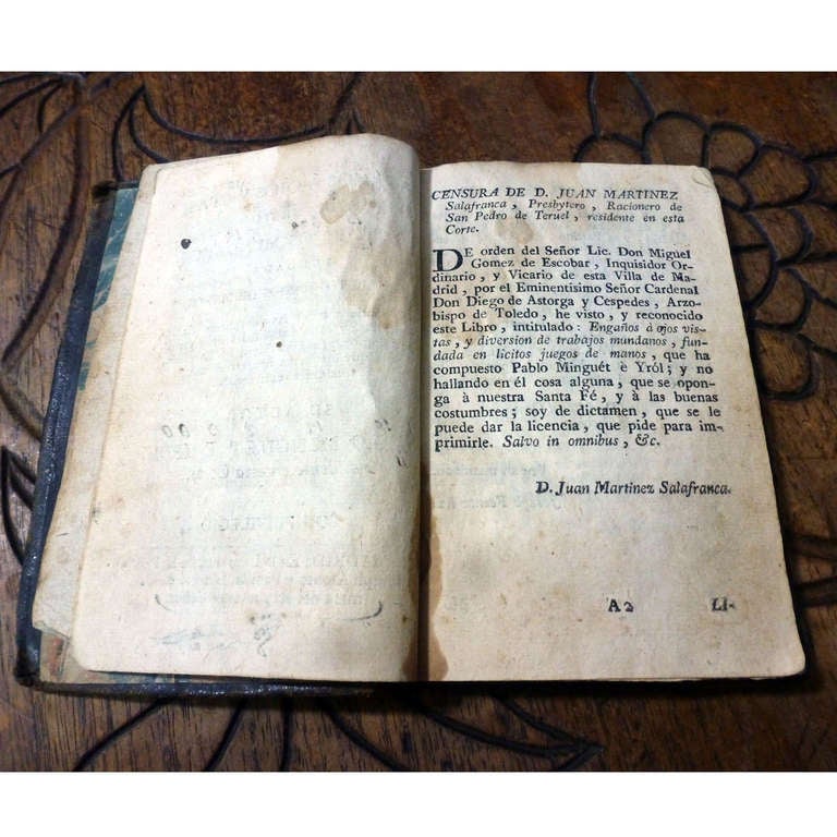 Other Antique Magic and Jugglery Book,  Pablo Minguet circa 1733