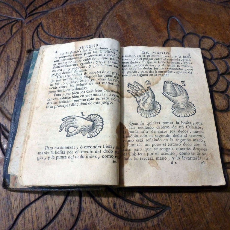 Spanish Antique Magic and Jugglery Book,  Pablo Minguet circa 1733