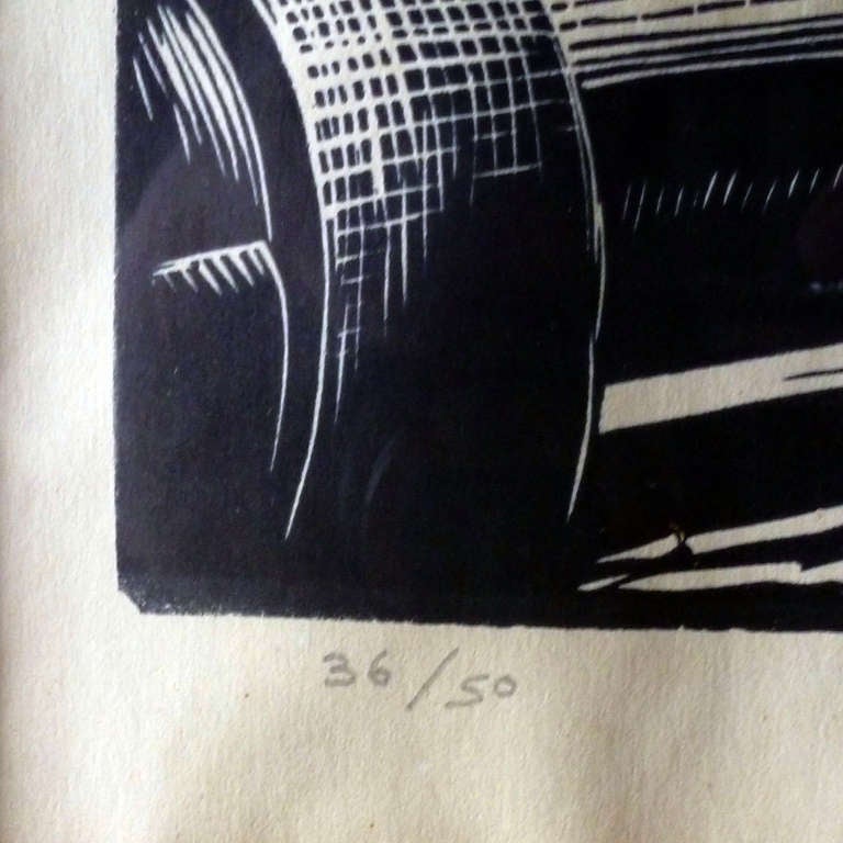 Mexican Leopoldo Mendez, Fusilamiento (Firing Squad) Linoleum Cut Print