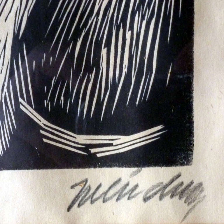 Leopoldo Mendez, Fusilamiento (Firing Squad) Linoleum Cut Print In Good Condition In Mexico City, D.F.