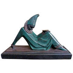 Marcel Bouraine Art Deco Plaster Clown