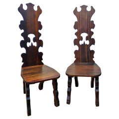 Pair of Don Shoemaker chairs, ¨Conversation Pieces¨  volcanic pine heartwood