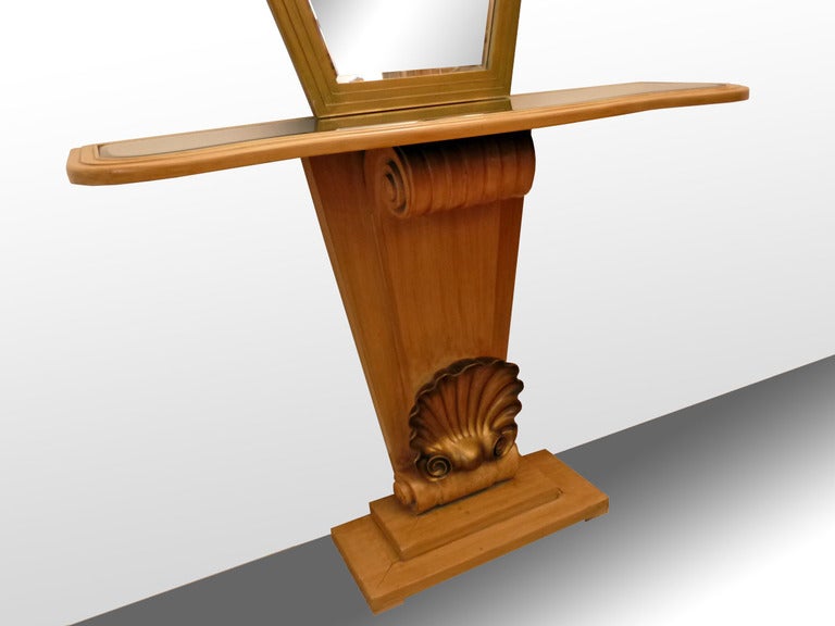 Seashell Console With Mirror
