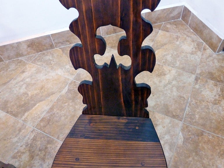 Mexican Pair of Don Shoemaker chairs, ¨Conversation Pieces¨  volcanic pine heartwood For Sale