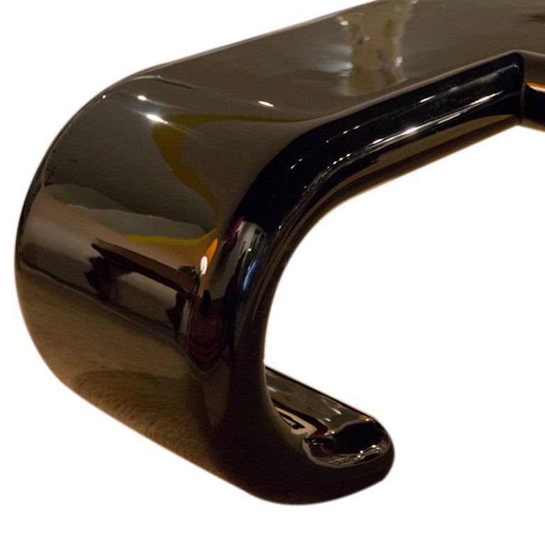 A Keris 1980's Black Lacquered Coffee Table