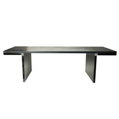 Lacquered and Leather Top Desk by Carlo Scarpa