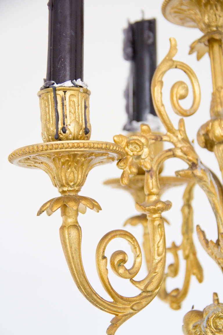 Baroque Gilded Bronze Putti Candlesticks For Sale