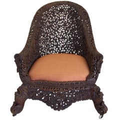 A Ceylon Carved Wood Chair