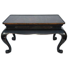 An English Black Lacquered Wood Chinoiserie Side Table