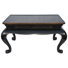 An English Black Lacquered Wood Chinoiserie Side Table An English Black Lacquered Wood Chinoiserie Side Table