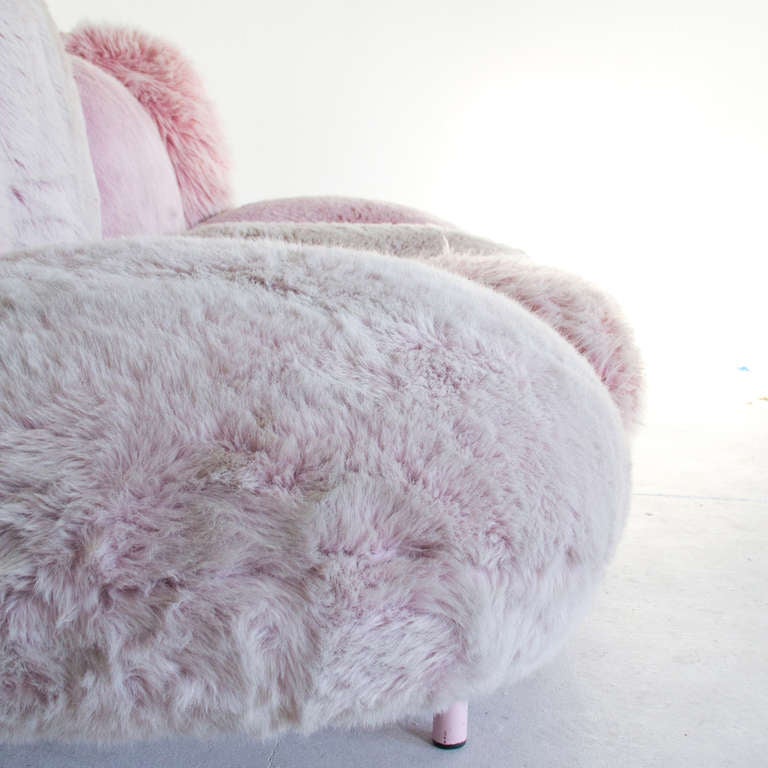 A fun faux fur couch designed by the Campana brothers. The different lenghts of fur add to the whimsicalness.