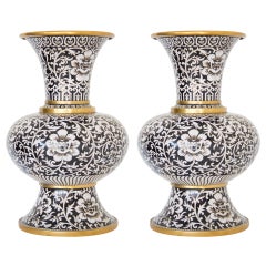 Pair of Cloisonne Arabesk Vases