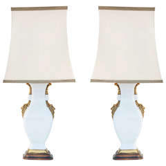  Pair of Porcelain Gigantic Table Lamps