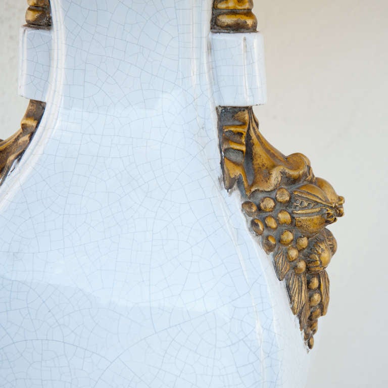 Louis XVI  Pair of Porcelain Gigantic Table Lamps