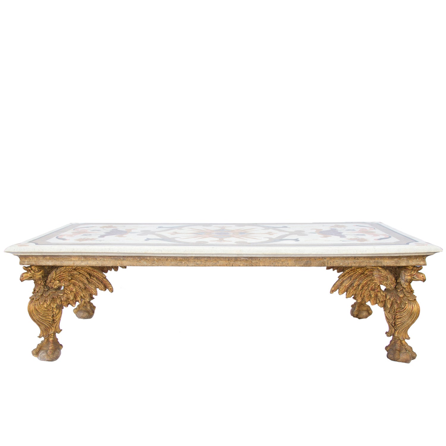 A George II Style Specimen Marble and Giltwood Coffee Table