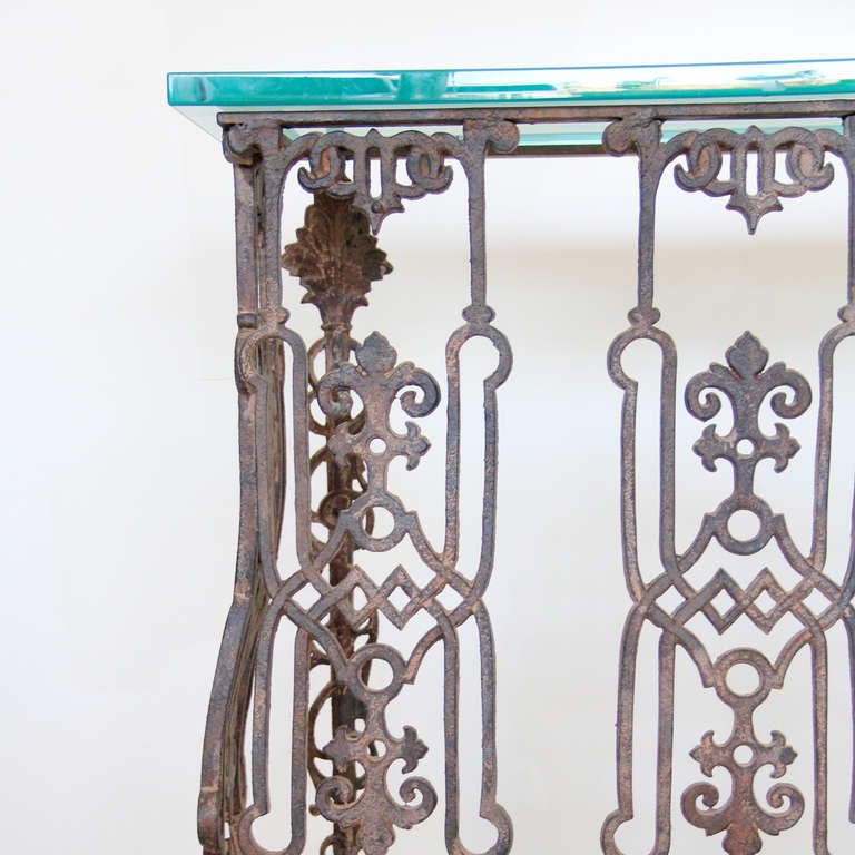 A wrought iron console table For Sale at 1stDibs