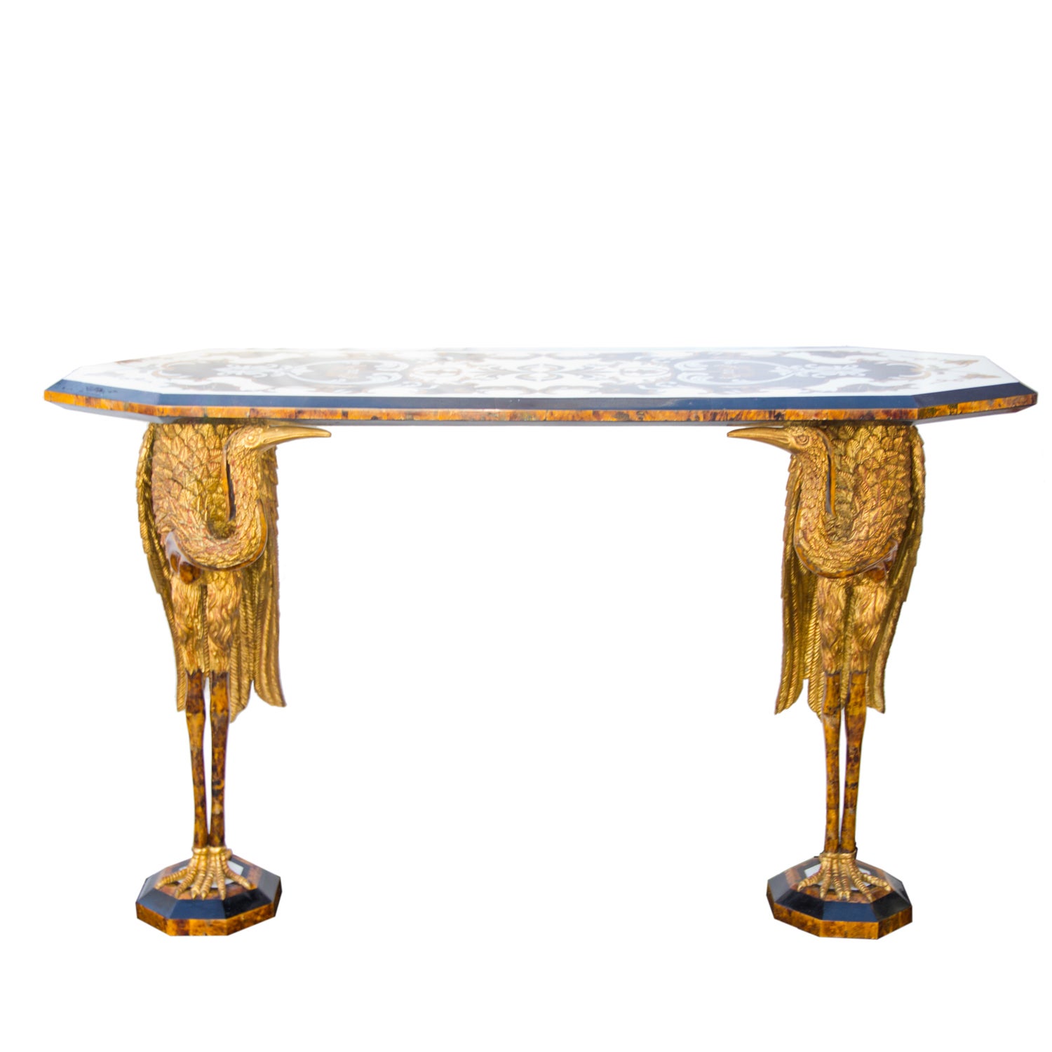 An Italian Baroque Style Inlaid Console Table
