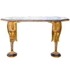 An Italian Baroque Style Inlaid Console Table