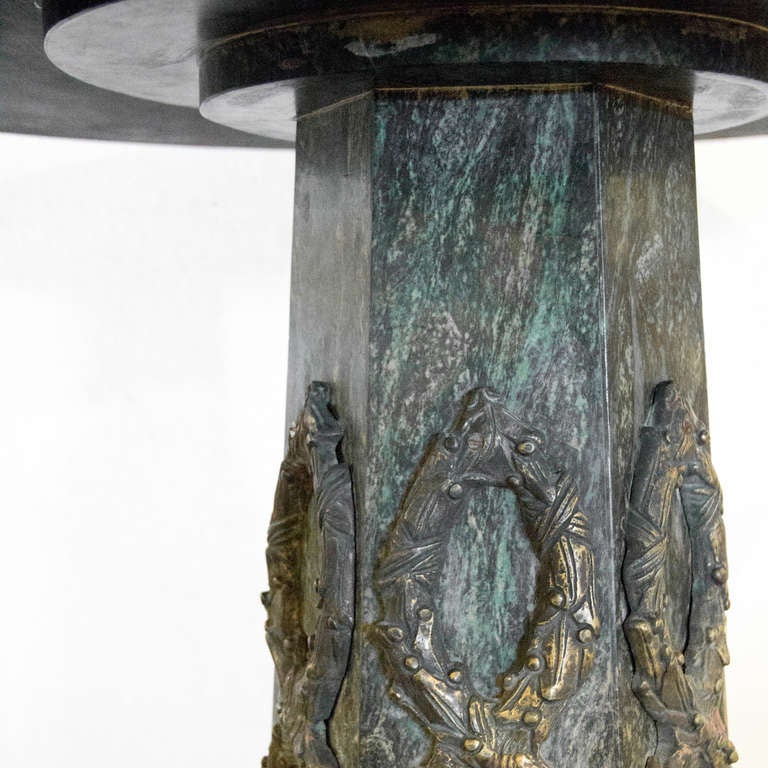 Marble Center Table with Bronze Details