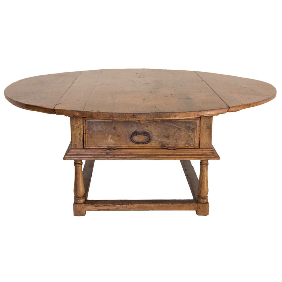 17th Century Drop-Leaf Chestnut Dining Table