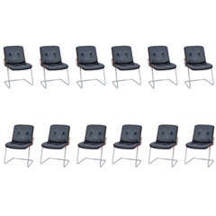 Eight Eames Like Sliding Chairs