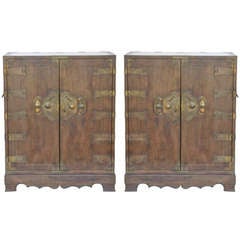 Vintage A Pair of Tansu Japanese Cabinets