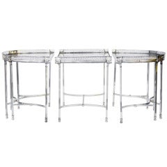 A 3 Piece Silvered Mirrored Coffee Table