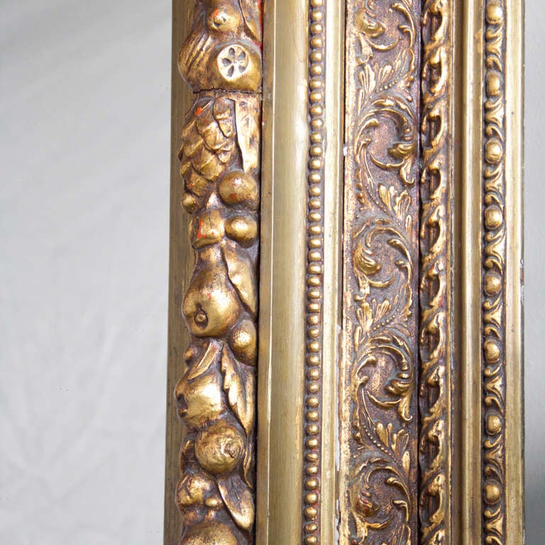 Monumental Louis XVI Style Giltwood Mirror In Good Condition For Sale In Cathedral City, CA