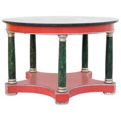 A Tony Duquette Style Side Table with Marble Top