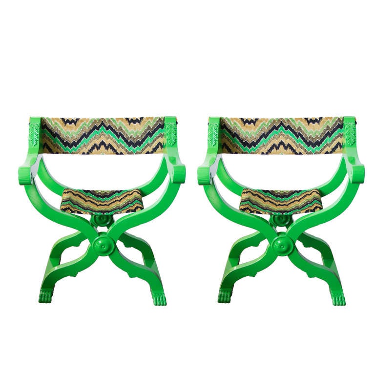 Pair of Dagobert Chairs, 19th Century