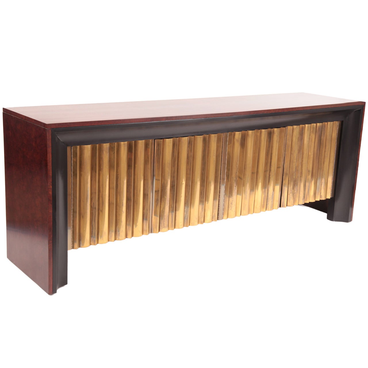 Stunning Brass and Burl Sideboard by Mastercraft at 1stDibs