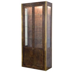 A Burr Wood Brass Vitrine Cabinet